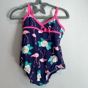 Carter's Pink and Navy Flamingo Swimsuit 12M
